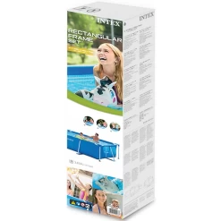 INTEX 118"X78"X29"RECTANGULAR FRAME POOL, AGES 6+