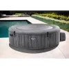 Intex PureSpa Greywood Deluxe 85" X 25" Outdoor Portable Inflatable 6 Person Round Hot Tub Spa With Bubble Jets, Hardwater Treatment, Filter And Cover