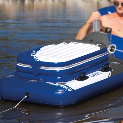 Intex Inflatable Mega Chill II 72 Can Cooler Float & 1 Person Floating Raft - Image 3