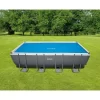 Intex Solar Pool Cover For 18' X 9' Rectangular Frame Outdoor Swimming Pools With Carrying Storage Bag, (Pool Cover Only), Blue