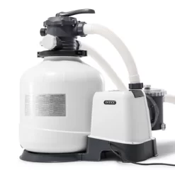 Intex 26651EG 16 Inch 3,000 GPH Above Ground Pool Sand Filter Pump With Automatic Timer And 6 Function Control For 5,500 To 19,600 Gallons Pools