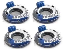 Intex River Run 1 Inflatable 53-inch Floating Lake Tube Blue (4-Pack)