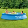 Intex Easy Set Inflatable Puncture Resistant Above Ground Portable Outdoor Swimming Pool For Kids And Adults, Blue