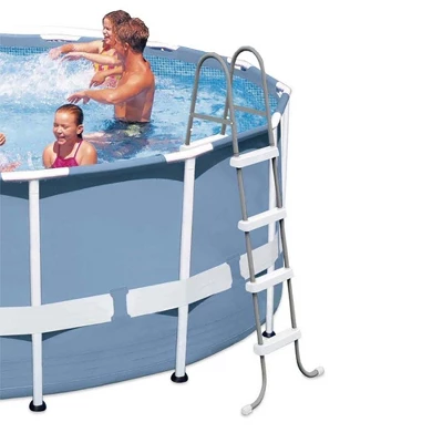 Intex 26711EH Prism Frame 12 Foot X 30 Inch Round Above Ground Outdoor Swimming Pool With 48" Ladder And 120V 530 GFCI Cartridge Filter Pump - Image 2