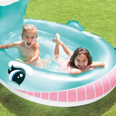 Intex 57440EP 79" X 77" X 36" Inflatable Whale Spray Kiddie Pool For Kids 2+ - Image 2