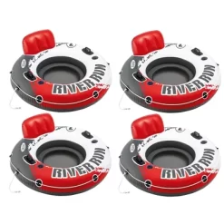 Intex River Run Single Inflatable Lake Floating Water Tube Lounger, Color Varies