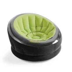 Intex Empire Inflatable Lounge Chair, Green & Intex 12V Corded Electric Air Pump