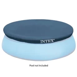 Intex 28026E UV Resistant Deluxe Debris Pool Cover For 13-Foot Intex Easy Set Above Ground Swimming Pool, Vinyl Round Cover With Drain Holes, Blue
