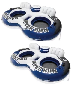 INTEX River Run II Water Tube Lounger W/ Cooler (2 Pack)