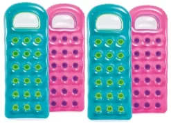 Intex 18-Pocket Suntanner Inflatable Lounge, 74" X 28", (Colors May Vary), (4-Pack)