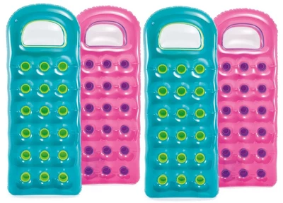 Intex 18-Pocket Suntanner Inflatable Lounge, 74" X 28", (Colors May Vary), (4-Pack)