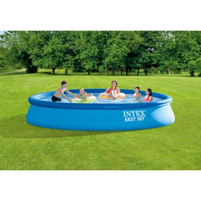 Intex 28157EH Easy Set 15 Foot By 33 Inch Round Inflatable Outdoor Backyard Above Ground Swimming Pool Set With 530 GPH Filter Pump, Blue - Image 2
