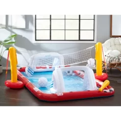 Intex 57147EP Action Sports Inflatable Multi Activity Water Filled Play Center With Included Soccer Ball, Baseball And Volleyball