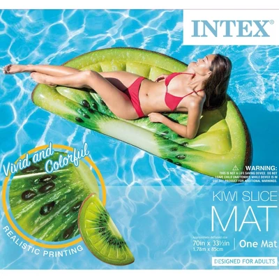 Intex Giant Inflatable 70 Inch Kiwi Slice Mat Swimming Pool Float Lounger Raft - Image 2