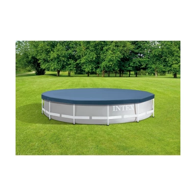 Intex 28031E 12 Foot Round Frame Set Easy Above Ground Swimming Pool Debris Cover With Tie-Down Ropes And Drain Holes, (Pool Sold Separately)