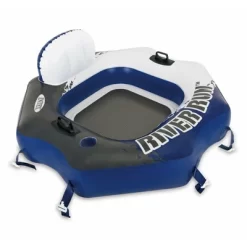 Intex Inflatable Floating Cooler Bundled With 1 Person Lounger Floating Tube (2 Pack)