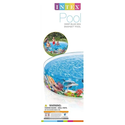 Intex Deep Sea Blue 8 Feet X 18 Inch SnapSet Instant Round Above Ground Swimming Kiddie Pool For Kids Ages 3 Years And Up - Image 3