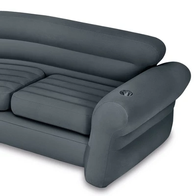 Intex Inflatable Couch Sectional, Gray & Intex Inflatable Couch Sectional, Beige - Image 2