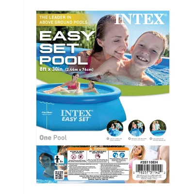 Intex 28110EH Easy Set 8 Foot X 30 Inch Round Inflatable Outdoor Backyard Above Ground Swimming Pool, 639 Gallons Of Water, (Pool Only - No Pump)) - Image 3