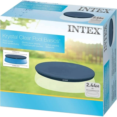 Intex 8 Foot Round Protective Cover For Above Ground Outdoor Swimming Pools With 7 Inch Floating Chlorine Dispenser, (Pool Not Included) - Image 3