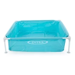 Intex 57173EP 4 Foot X 4 Foot Wide X 12 Inch Tall Miniature Outdoor Above Ground Frame Kiddie Swimming And Teaching Pool For Ages 3 And Up, Blue